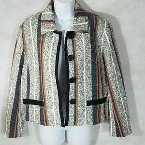 Plus-sized tailored Ann Taylor cotton-blend blazer